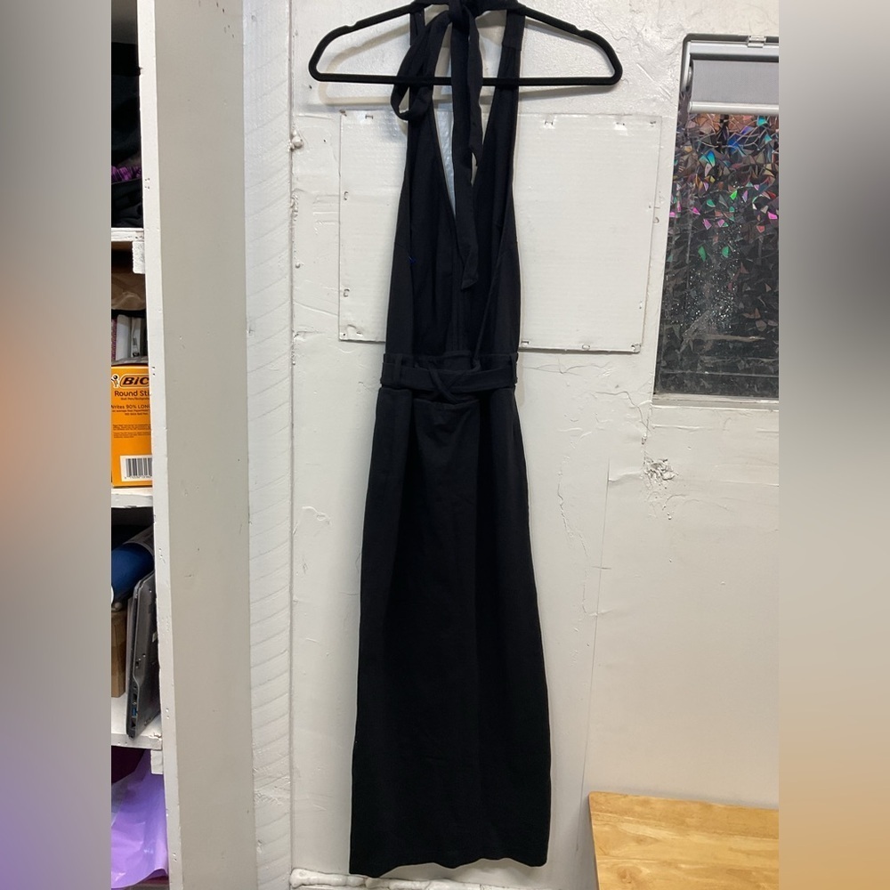 Free People Beach Black halter Dress 100 % cotton, with slit on the middle
